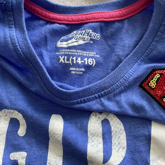 DC SuperHero Girls Graphic T-Shirt XL 14/16 - Picture 5 of 5